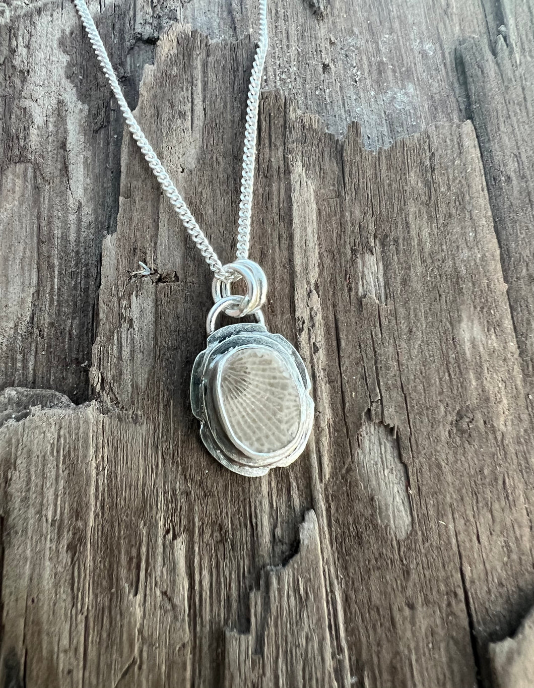 Simple Mini Petoskey Stone Necklace #2