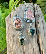 Load image into Gallery viewer, Isle Royale Greenstone & Michigan Copper Earrings