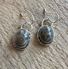 Load image into Gallery viewer, Petoskey Stone Sandbar & Ball Earrings