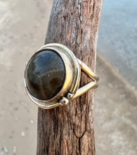 Load image into Gallery viewer, Gold Petoskey Stone Ring-Size 9.5
