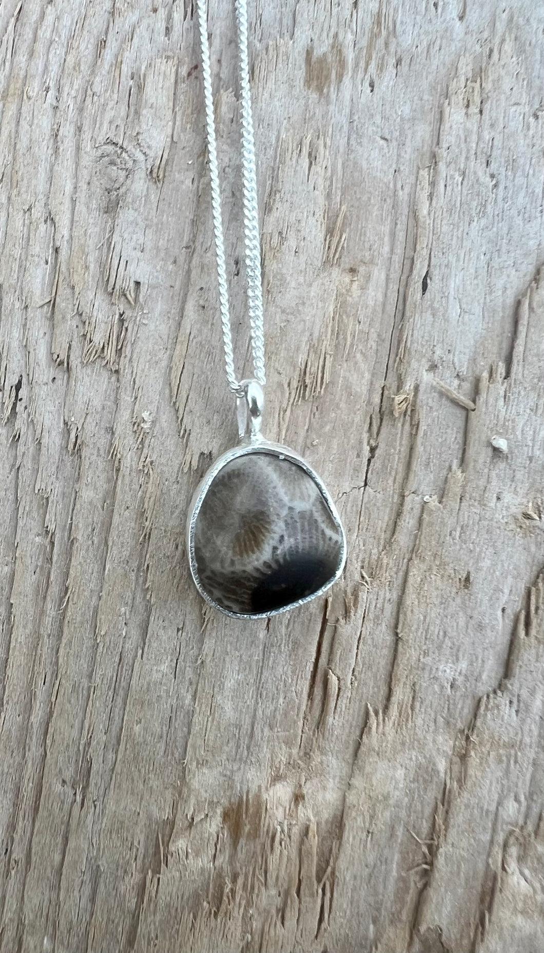 Simple Petoskey Stone Necklace #2