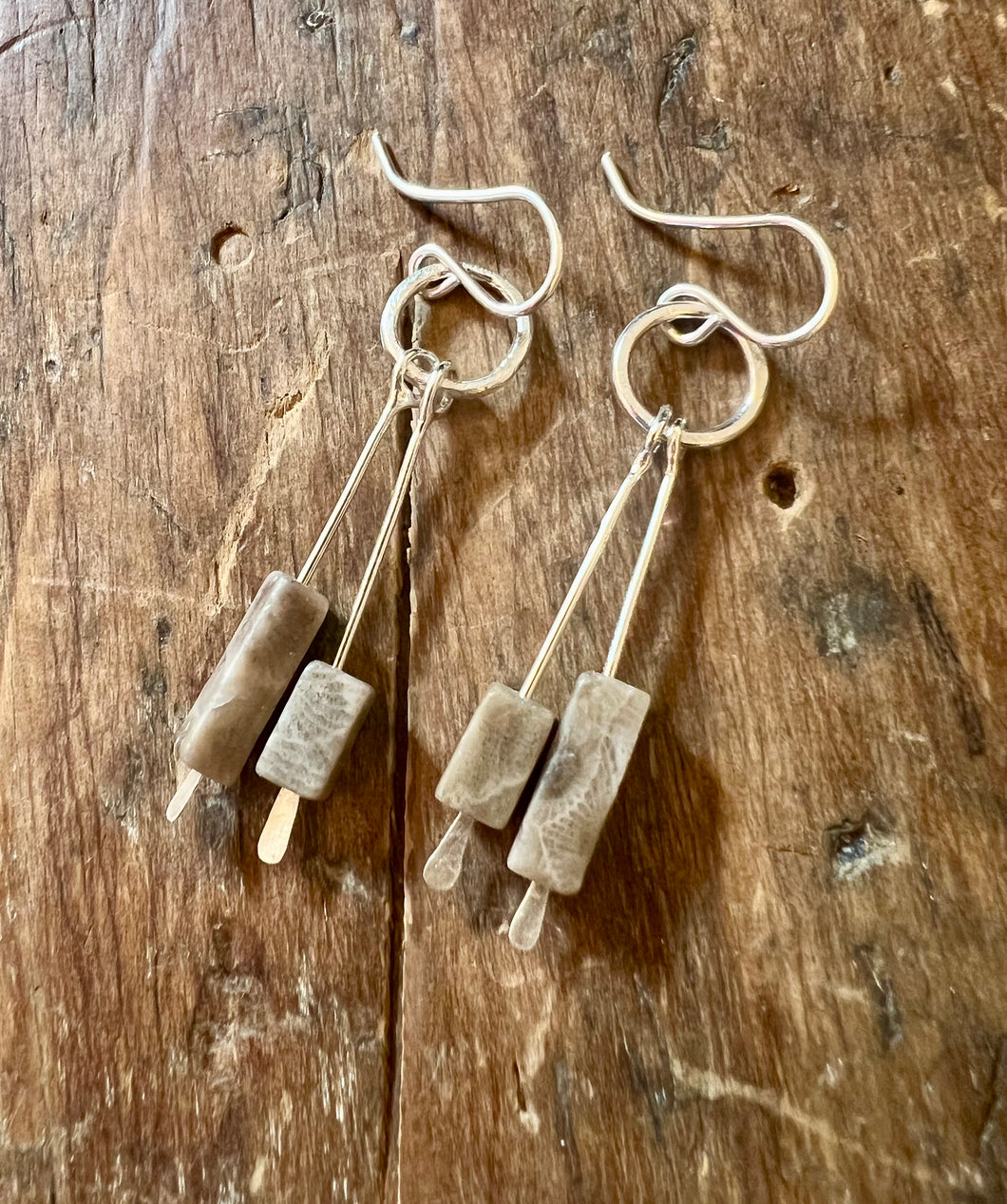 Petoskey Stone Double Dangles