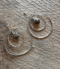 Load image into Gallery viewer, Petoskey Stone Ripple Hoops
