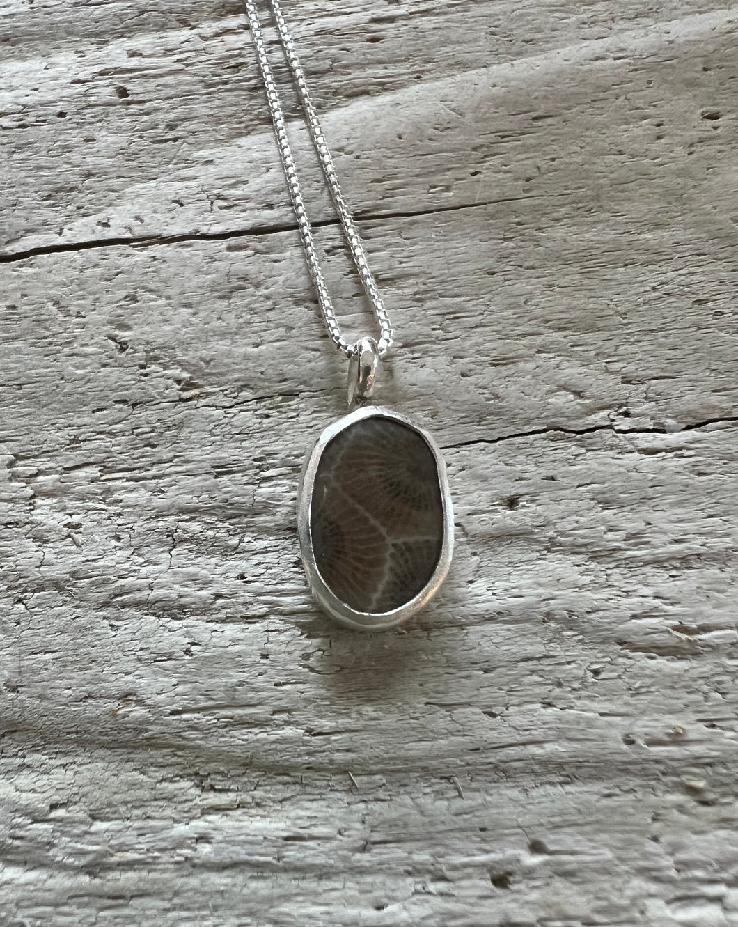 Simple Petoskey Stone Necklace