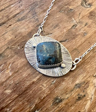 Load image into Gallery viewer, Leland Blue Stone Burst Necklace
