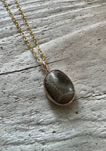 Load image into Gallery viewer, Gold Petoskey Stone Necklace
