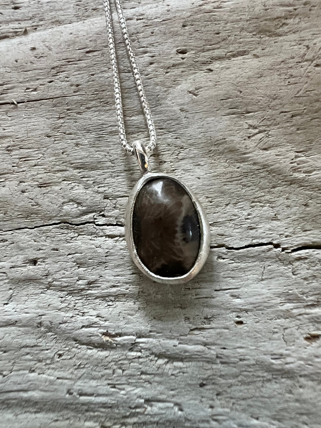 Simple Petoskey Stone Necklace