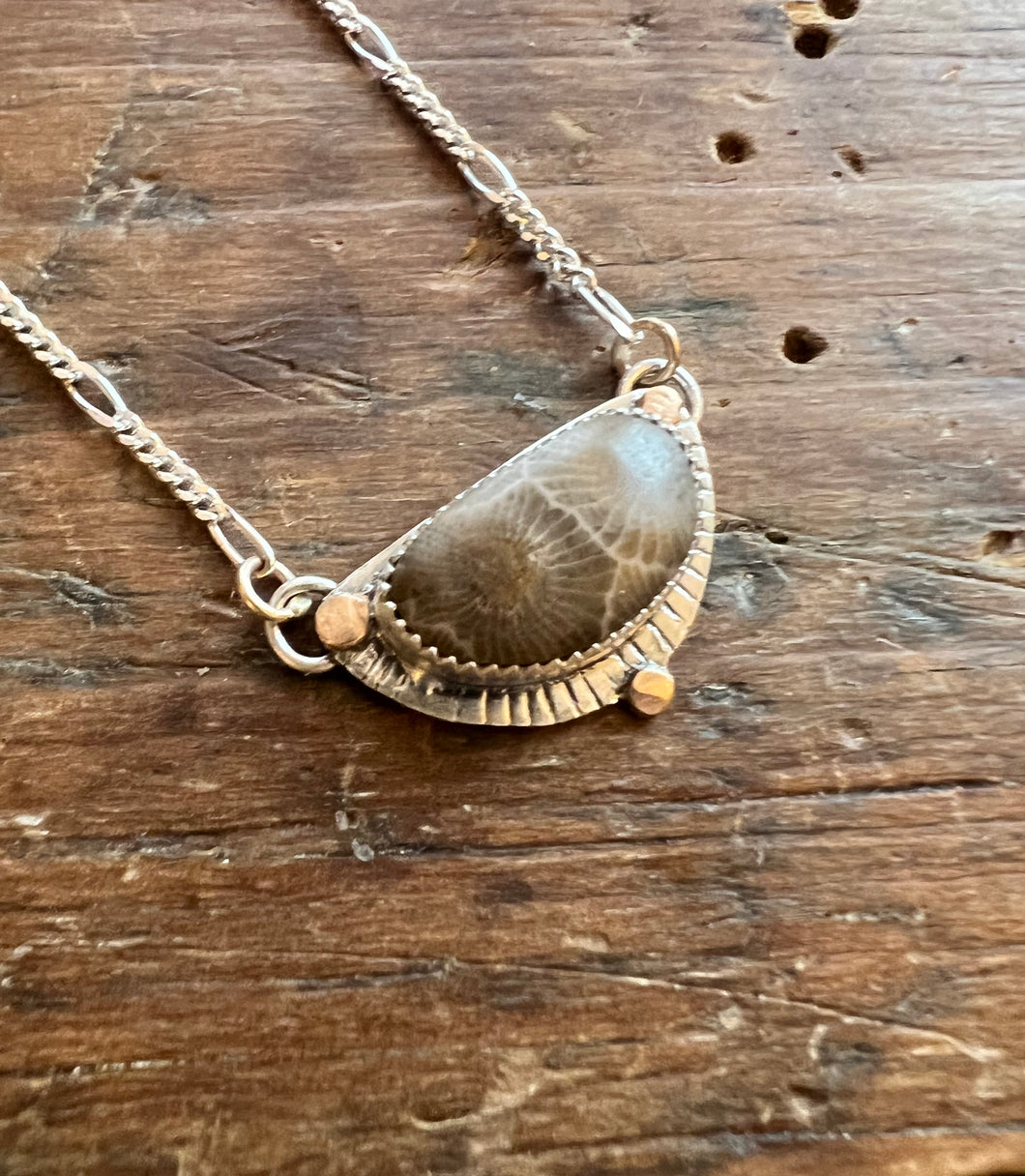 Touch of Gold Petoskey Stone Necklace