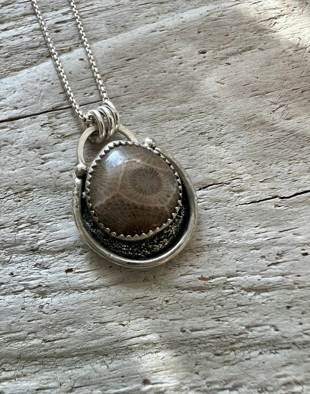 Petoskey Stone Driftwood Necklace