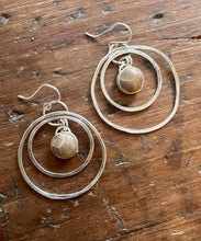 Load image into Gallery viewer, Petoskey Stone Ripple Hoops
