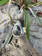 Load image into Gallery viewer, Hammered Petoskey Stone Ring
