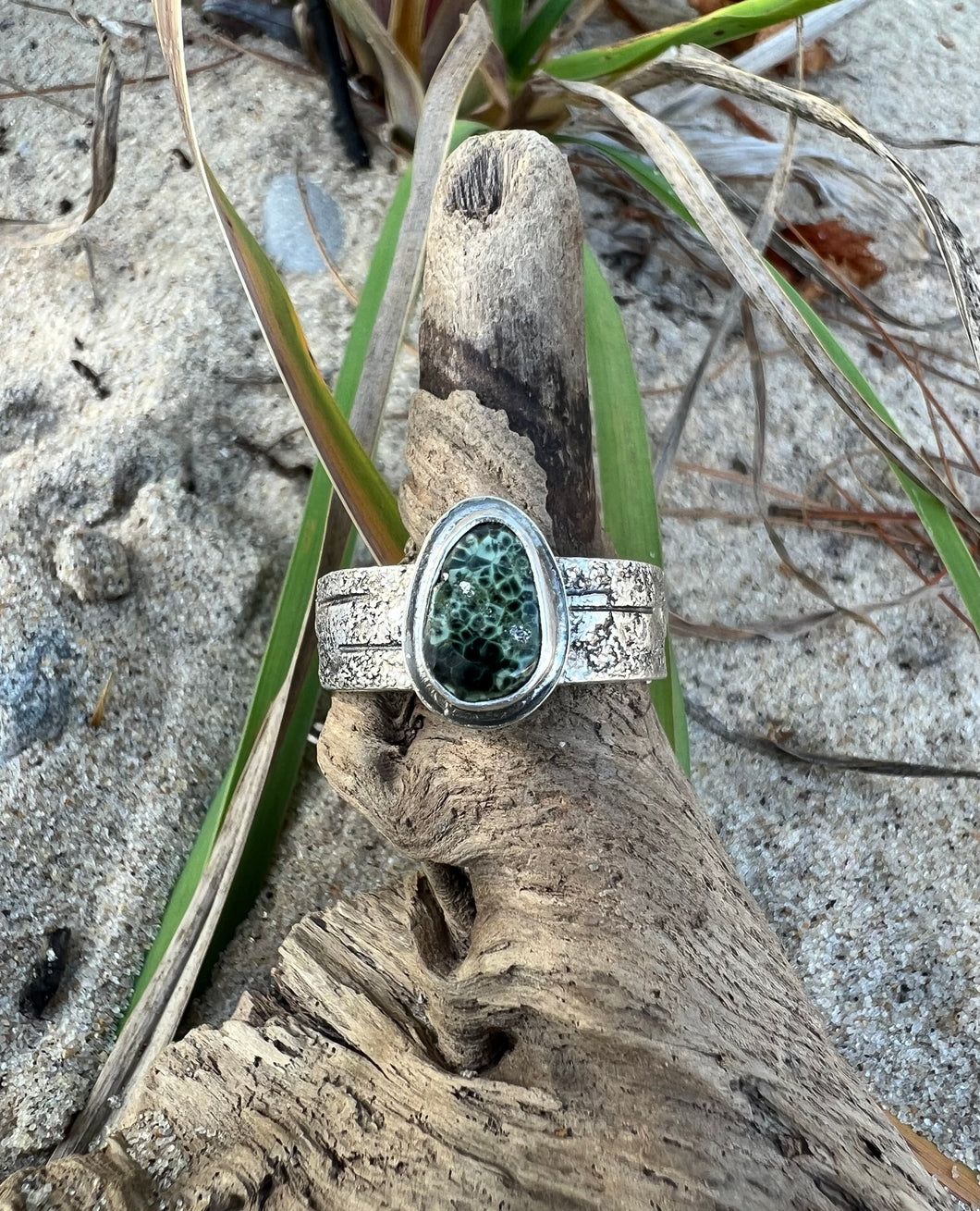 Isle Royale Greenstone Birch Ring