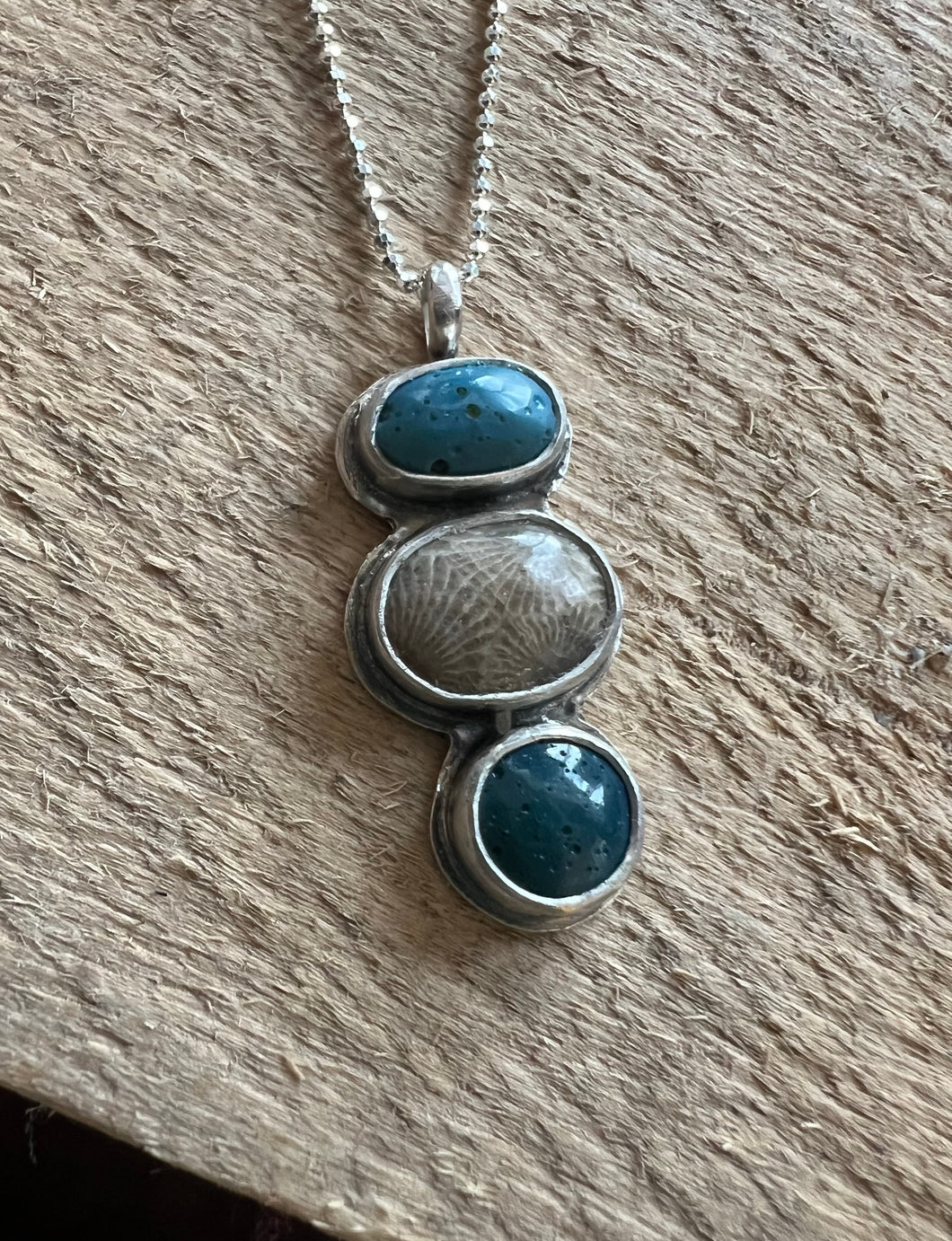Triple Stone Cairn Necklace