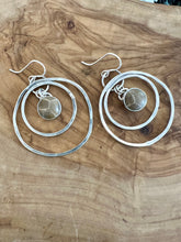 Load image into Gallery viewer, Petoskey Stone Ripple Hoops
