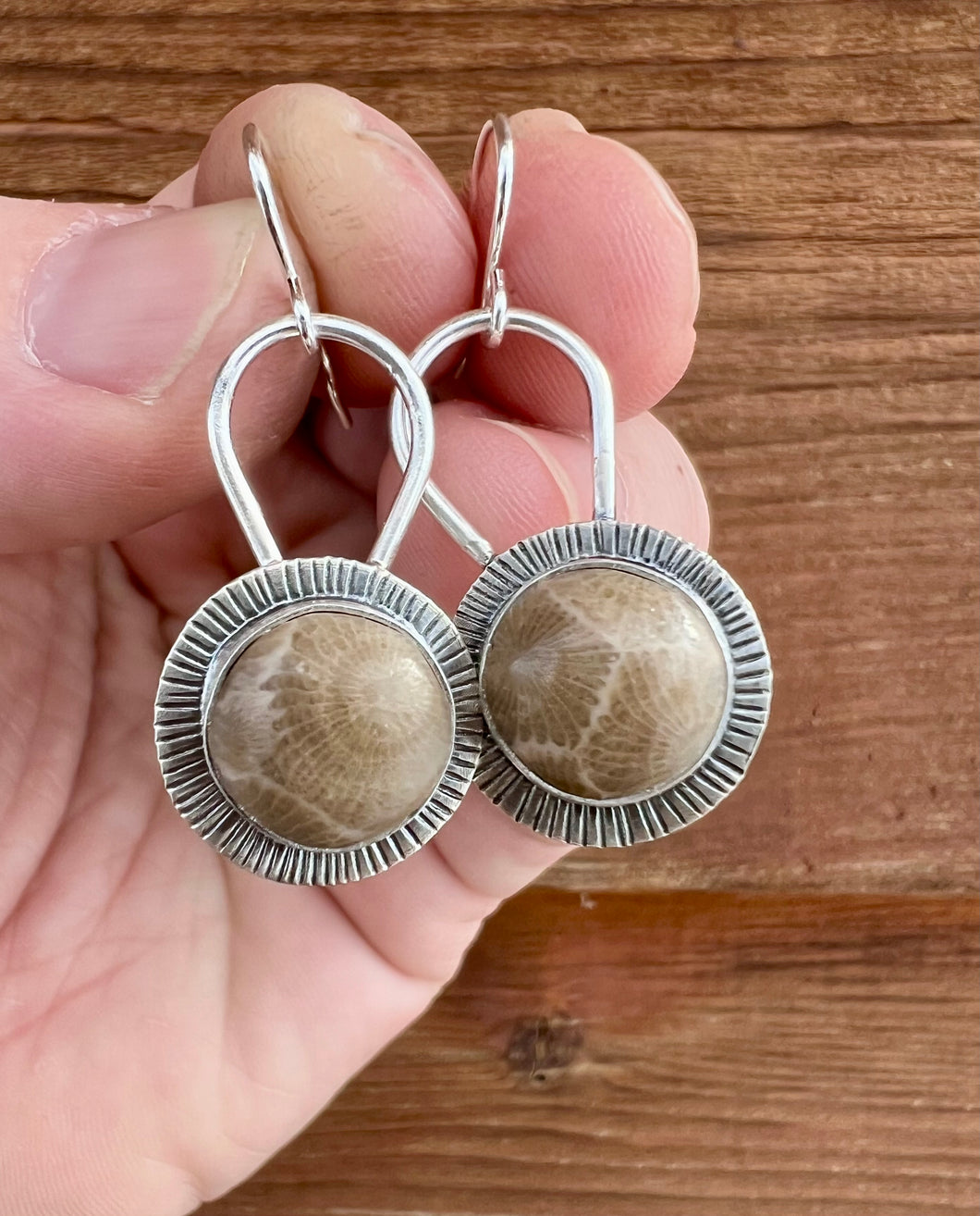 Petoskey Stone Burst Earrings