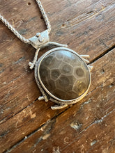 Load image into Gallery viewer, Statement Petoskey Stone Twig Necklace
