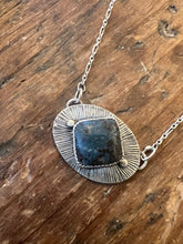 Load image into Gallery viewer, Leland Blue Stone Burst Necklace
