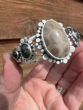 Load image into Gallery viewer, Isle Royale Greenstone &amp; Petoskey Stone Statement Cuff
