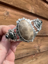 Load image into Gallery viewer, Isle Royale Greenstone &amp; Petoskey Stone Statement Cuff
