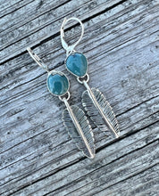 Load image into Gallery viewer, Leland Blue Feather Earrings
