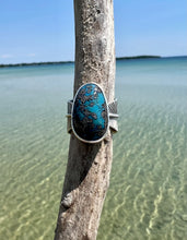 Load image into Gallery viewer, Speckled Leland Blue Feather Ring
