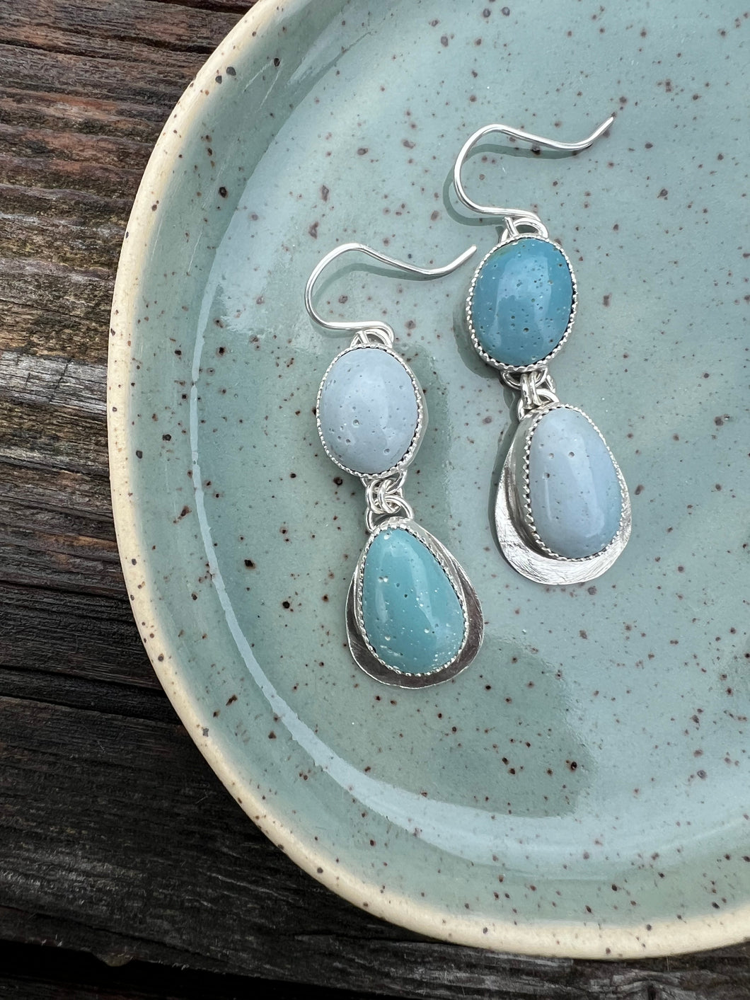 Lake Over Leland Hammered Drop Earrings