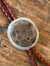 Load image into Gallery viewer, Petoskey Stone Burst Bolo Tie
