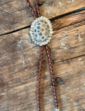 Load image into Gallery viewer, Blossom Petoskey Stone Bolo Tie
