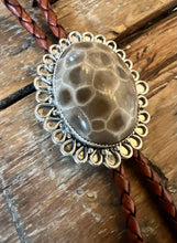 Load image into Gallery viewer, Blossom Petoskey Stone Bolo Tie
