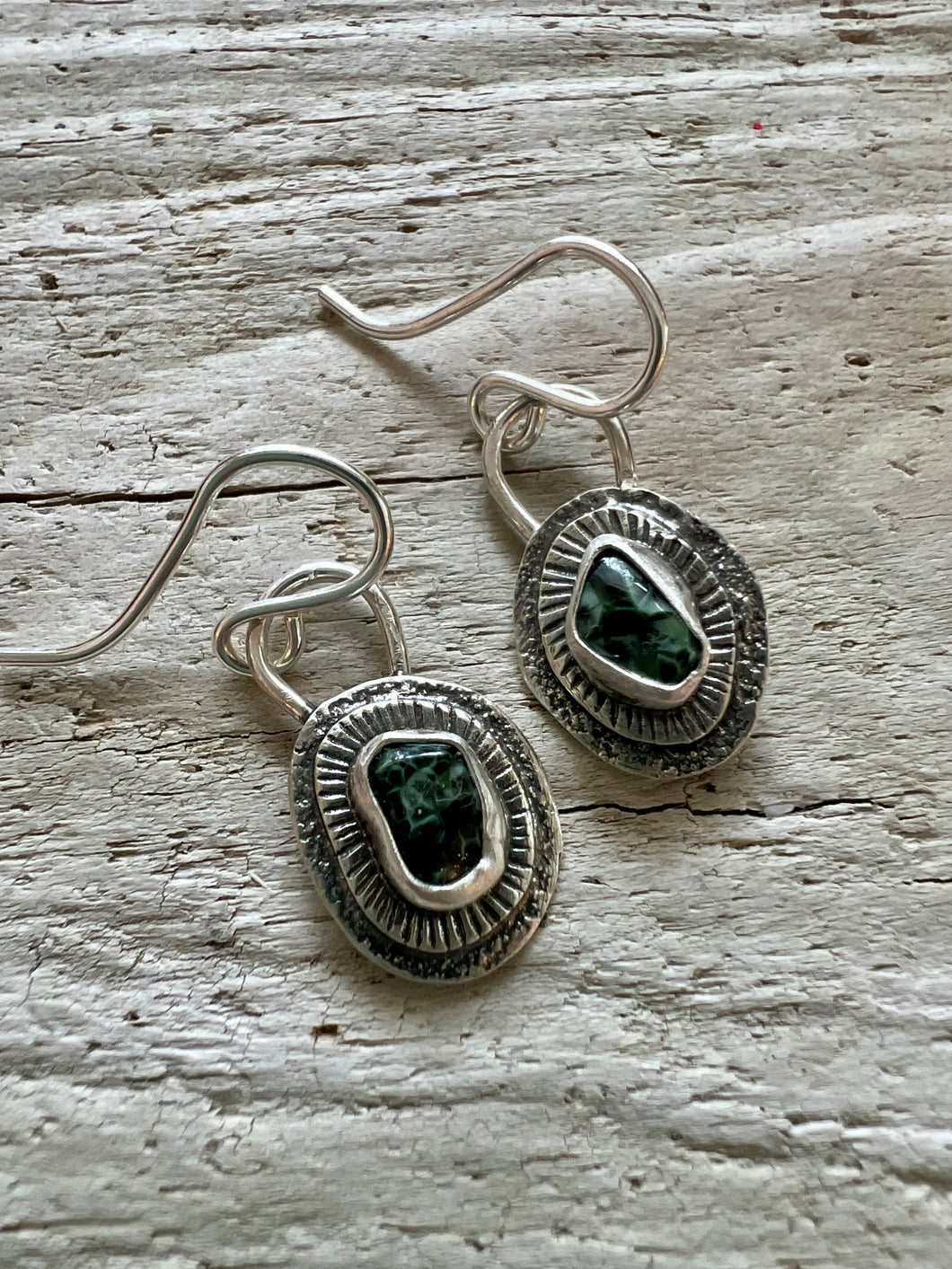 Isle Royale Greenstone Hammered Drops