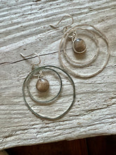 Load image into Gallery viewer, Petoskey Stone Ripple Hoops
