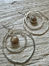 Load image into Gallery viewer, Petoskey Stone Ripple Hoops

