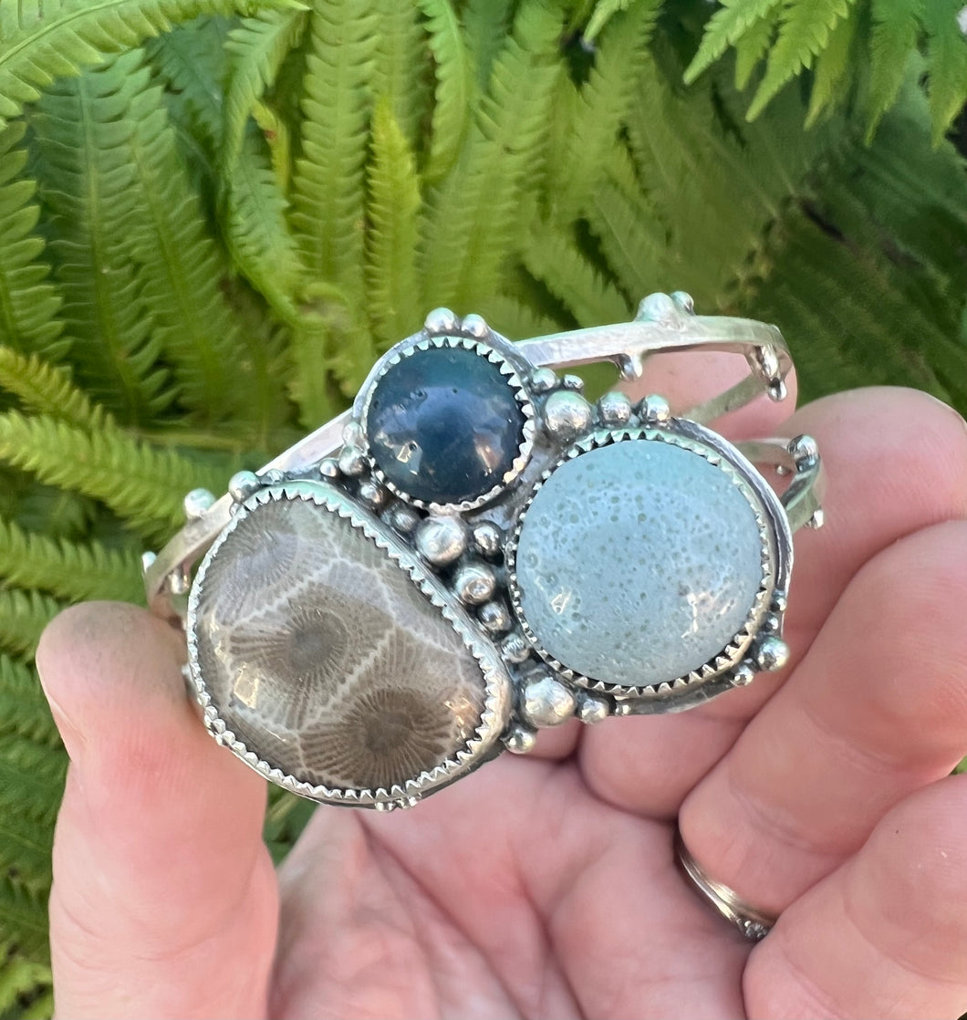Triple Stone Bubble Cuff