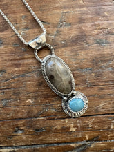 Load image into Gallery viewer, Large Leland Blue/ Petoskey Stone Fly Fishing Necklace
