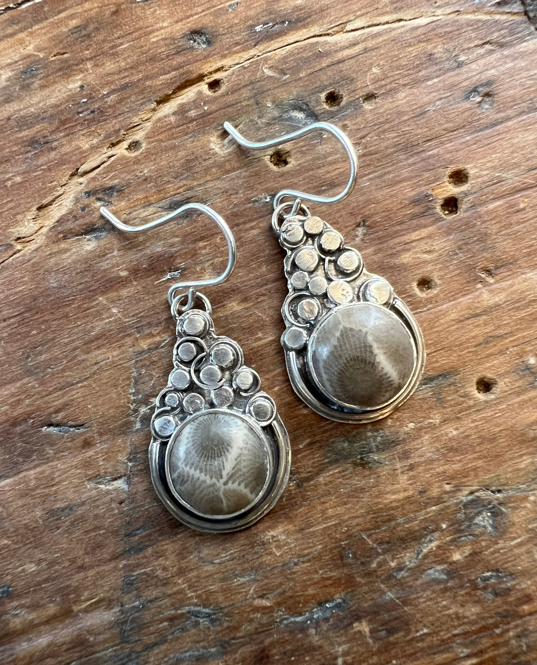 Petoskey Stone Cluster Earrings