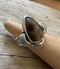 Load image into Gallery viewer, Boho Burst Petoskey Stone Ring
