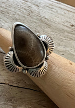 Load image into Gallery viewer, Boho Burst Petoskey Stone Ring
