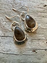 Load image into Gallery viewer, Petoskey Stone Hammered Earrings
