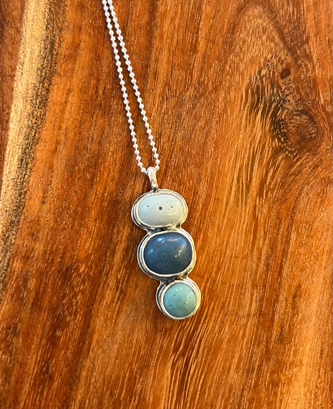 Triple Stone Cairn Necklace #5