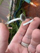 Load image into Gallery viewer, Petoskey Stone Hammered Stacker Cuff
