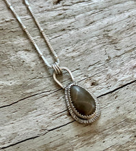 Load image into Gallery viewer, Petoskey Stone Drop Burst Necklace
