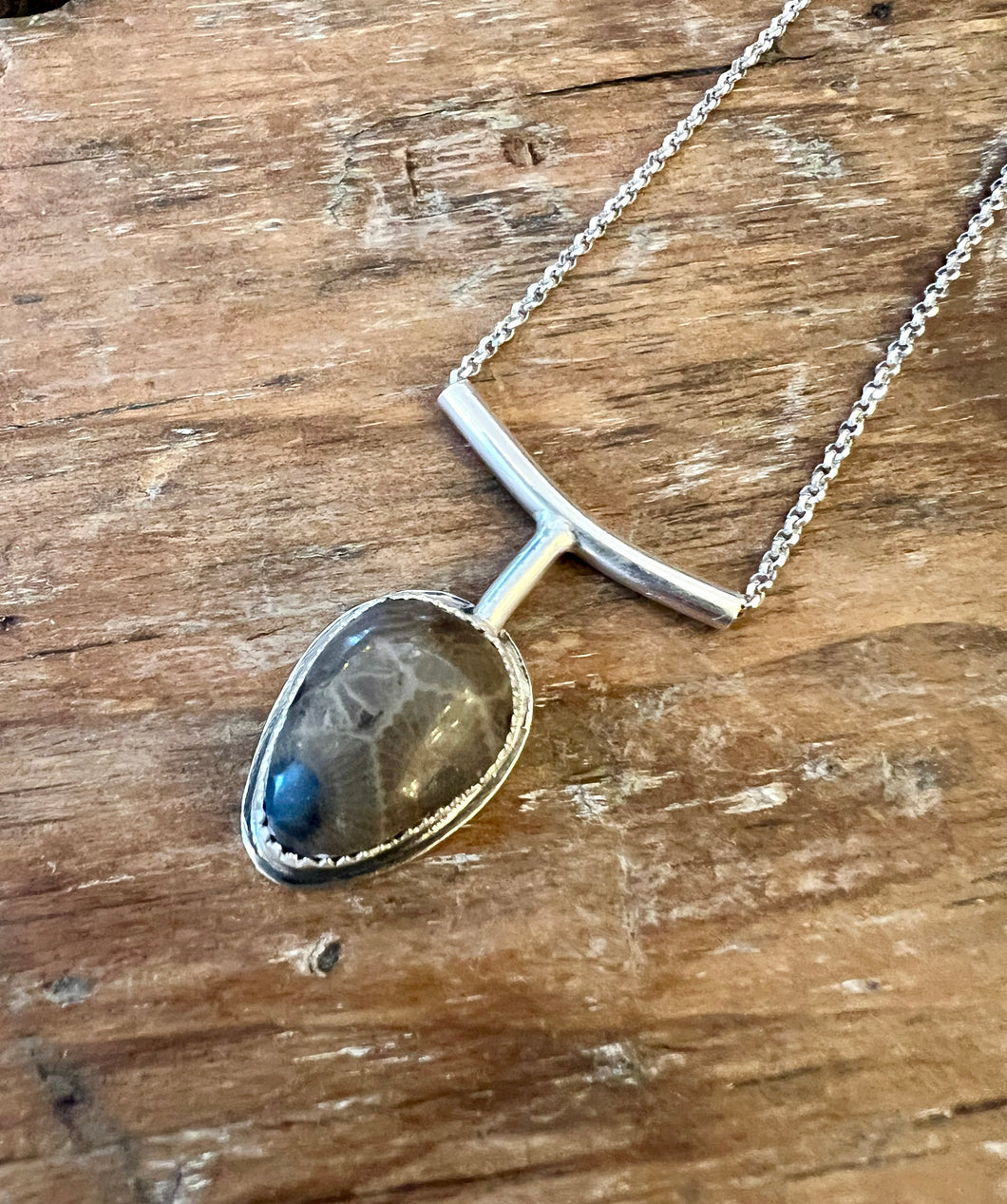 Petoskey Stone Trailhead Necklace