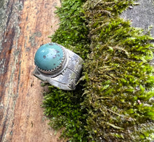 Load image into Gallery viewer, Speckled Leland Blue Birch Bark Ring
