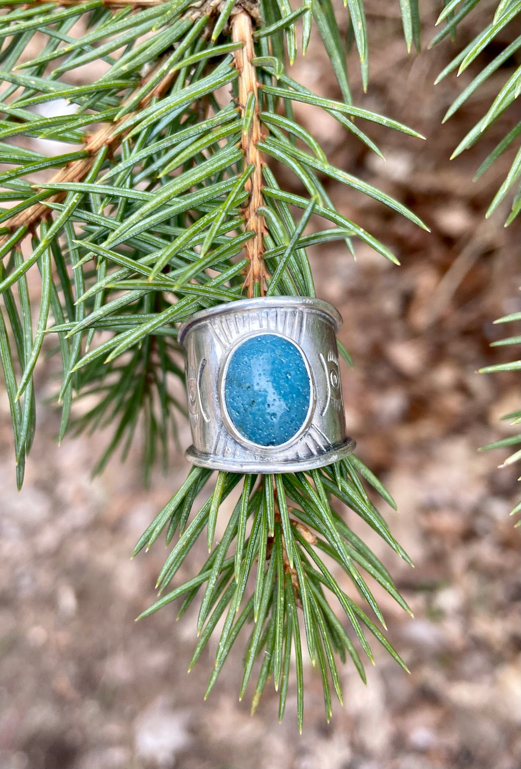 Leland Blue Thick Stamped Ring
